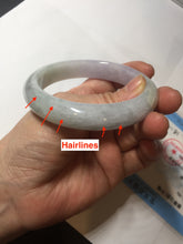 Load image into Gallery viewer, 58.7mm certified Type A 100% Natural icy watery green/purple Jadeite Jade bangle AU17-0866
