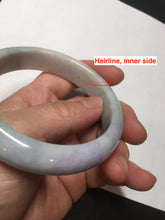 Load image into Gallery viewer, 58mm 100% natural certified light green purple yellow(FU LU SHOU) jadeite jade bangle BN37-7345
