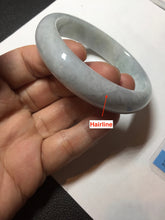 Load image into Gallery viewer, 57mm Certified type A 100% Natural light green white Jadeite bangle AX141-0794
