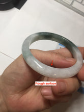 Load image into Gallery viewer, 54.5mm certified 100% natural icy watery oily dark green jadeite jade bangle B112-9120
