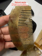 Load image into Gallery viewer, 10x5cm 100% Natural black brown yellow Buffalo Horn half moon Comb with flaws group NJ1

