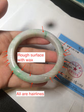 Load image into Gallery viewer, 53.5mm Certified Type A 100% Natural sunny green Jadeite Jade bangle AZ130-4125
