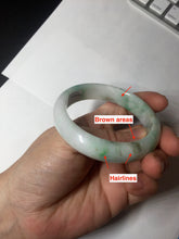 Load image into Gallery viewer, 54mm 100% natural certified sunny green/white (白底青) jadeite jade bangle BL36-5240
