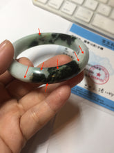 Load image into Gallery viewer, 54mm certificated Type A 100% Natural dark green/sunny green/white Jadeite Jade bangle BG40-3296
