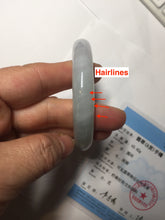 Load image into Gallery viewer, 53.6mm 100% natural certified icy watery light green/white/light purple jadeite jade bangle AU41-8150
