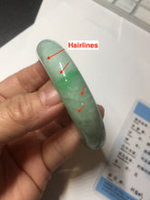 Load image into Gallery viewer, 55.2mm Certified Type A 100% Natural sunny green Jadeite Jade bangle AU6-4440
