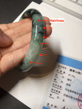 Load image into Gallery viewer, 58.9mm Certified Type A 100% Natural suny green dark green Jadeite Jade bangle BP32-8237
