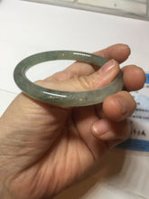 Load image into Gallery viewer, 55mm Certified Type A 100% Natural icy watery light green/dark green/black round cut Jadeite bangle PD109-8541
