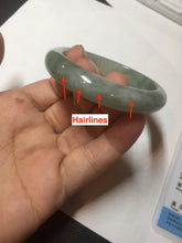 Load image into Gallery viewer, 50mm certified Type A 100% Natural icy watery light green red oval Jadeite Jade bangle BQ8-3804
