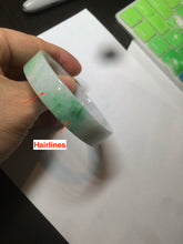 Load image into Gallery viewer, 52.5mm Certified type A 100% Natural sunny green/purple/white square Jadeite Jade bangle AT87-4715
