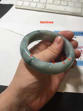 Load image into Gallery viewer, 54mm certified 100% natural Type A green white with green floating flowers chubby jadeite bangle PB245-9551
