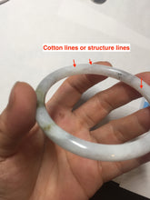 Load image into Gallery viewer, 58.5mm Certified Type A 100% Natural light green yellow purple white black (Wuji)slim round cut Jadeite bangle PB179-9117
