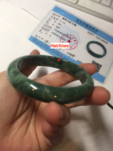 Load image into Gallery viewer, 58.2mm certified type A 100% Natural oily spinach green jadeite jade bangle PC11-9242
