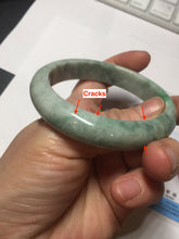 Load image into Gallery viewer, 56mm Certified Type A 100% Natural sunny green gray Jadeite Jade bangle BK131-4417
