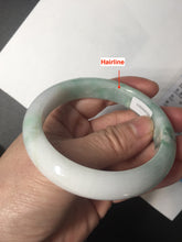 Load image into Gallery viewer, 57mm Certified Type A 100% Natural sunny green/white/ Jadeite Jade bangle BL33-5213
