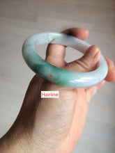 Load image into Gallery viewer, 56.4mm certificated Type A 100% Natural sunny green/white Jadeite Jade bangle Z130-2353
