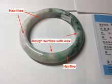 Load image into Gallery viewer, 59.7mm certified Type A 100% Natural sunny green white purple Jadeite Jade bangle BQ47-4134
