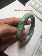 Load image into Gallery viewer, 60.5mm certified Type A 100% Natural sunny green gray black Jadeite Jade bangle BS82-9879
