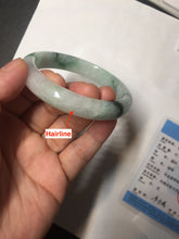 Load image into Gallery viewer, 56.5mm Certificated sunny green/dark green/white jadeite jade bangle BK120-8240
