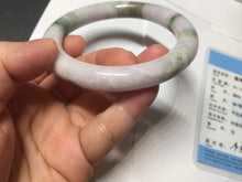 Load image into Gallery viewer, 58.5mm Certified Type A 100% Natural light green/sunny green/brown/black/purple(Rocky Mountain Dusk) chubby round cut Jadeite bangle PD87-1090
