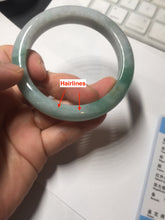 Load image into Gallery viewer, 56.9mm certified 100% natural Type A green white gray jadeite jade bangle BP174-9549
