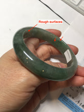 Load image into Gallery viewer, 57.5mm Certified 100% natural Type A icy watery oily dark green/gray(老油青) jadeite jade bangle PB160-0372
