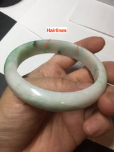 Load image into Gallery viewer, 58mm Certified Type A 100% Natural sunny green/white Jadeite Jade bangle BN16-7069
