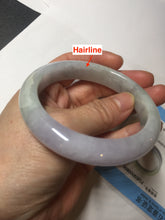 Load image into Gallery viewer, 58.7mm certified Type A 100% Natural icy watery green/purple Jadeite Jade bangle AU17-0866
