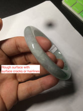 Load image into Gallery viewer, 57mm certified Type A 100% Natural sunny green/white/purple Jadeite Jade bangle L146-5350
