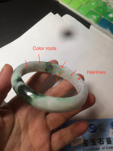 Load image into Gallery viewer, 60mm certified 100% natural type A green white  jadeite jade bangle AY75-1734
