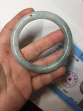 Load image into Gallery viewer, 54mm Certified Type A 100% Natural  light green round cut Jadeite Jade bangle Y161-2850
