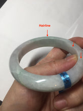 Load image into Gallery viewer, 56.5mm certified 100% natural type A white/light green white purple jadeite jade bangle AH100-0545
