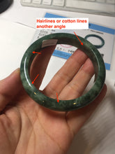 Load image into Gallery viewer, 58.2mm certified type A 100% Natural oily spinach green jadeite jade bangle PC11-9242
