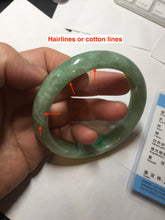 Load image into Gallery viewer, 58.4mm Certified Type A 100% Natural sunny green gray Jadeite Jade bangle PA118-9889
