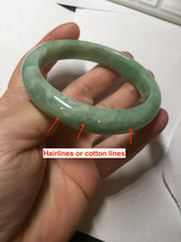 Load image into Gallery viewer, 58.4mm Certified Type A 100% Natural sunny green gray Jadeite Jade bangle PA119-9890
