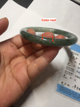 Load image into Gallery viewer, 56mm Certified Type A 100% Natural light green purple round cut Jadeite bangle PB172-4716

