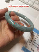 Load image into Gallery viewer, 60.5mm certified 100% natural light green/blue chubby round cut jadeite jade bangle PC99-9145
