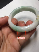 Load image into Gallery viewer, 53mm 100% natural certified sunny green/white(白底青) jadeite jade bangle BK81-5255
