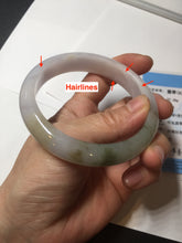 Load image into Gallery viewer, 57.5mm certified Type A 100% Natural dark green purple yellow brown white(FU LU SHOU) Jadeite Jade bangle Y159-3003
