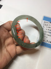 Load image into Gallery viewer, 58mm Certified Type A 100% Natural icy watery light green/dark green/black Jadeite bangle PD110-8526

