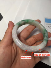 Load image into Gallery viewer, 53.7mm Certified 100% natural Type A sunny green purple jadeite jade bangle BQ34-4135
