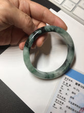 Load image into Gallery viewer, 58.9mm Certified Type A 100% Natural suny green dark green Jadeite Jade bangle BP32-8237
