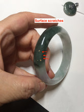 Load image into Gallery viewer, 54.6mm certified 100% natural oily dark green purple jadeite jade bangle pendnat set PA114-9119
