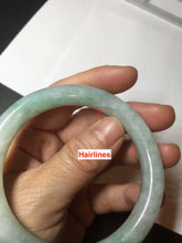 Load image into Gallery viewer, 56.5mm 100% natural type A white/sunny green round cut jadeite jade bangle BL109
