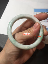 Load image into Gallery viewer, 53mm Certified Type A 100% Natural sunny green white(白底青) Jadeite Jade bangle BP41-3176
