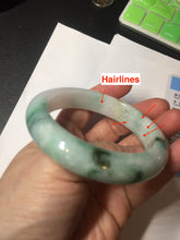 Load image into Gallery viewer, 56.7mm certified 100% natural type A sunny green/white jadeite jade bangle BK71-5217
