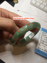 Load image into Gallery viewer, 58.4mm Certified Type A 100% Natural sunny green gray Jadeite Jade bangle PA118-9889
