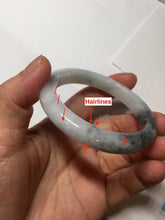 Load image into Gallery viewer, 51.5mm certified Type A 100% Natural black white light green (WuJi) Half Mountain, Half Water(半山半水) Jadeite Jade bangle PB158-5849
