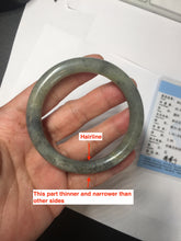 Load image into Gallery viewer, 51mm Certified 100% Natural black/gray sesame paste 芝麻糊 青花 round cut nephrite Jade bangle HHE104-5567
