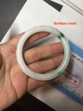 Load image into Gallery viewer, 53.3mm Certified type A 100% Natural sunny green purple white slim round cut Jadeite bangle BN22-9119
